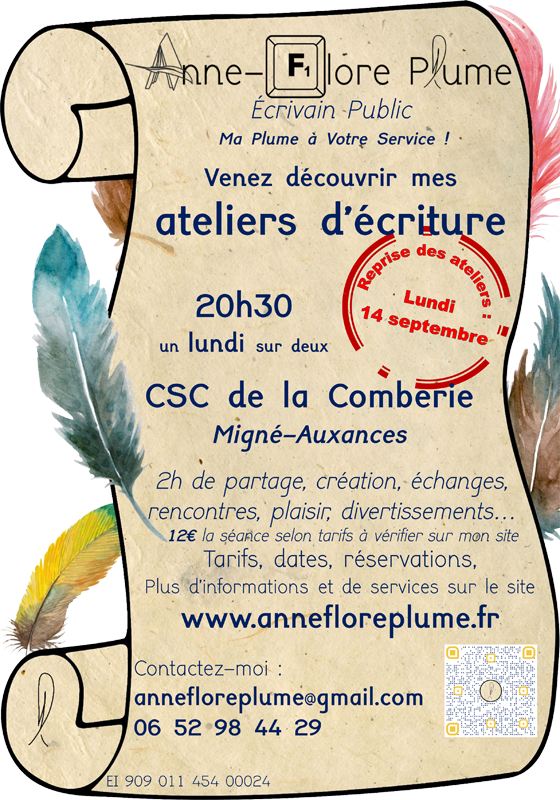 Ateliers d'&eacute;criture